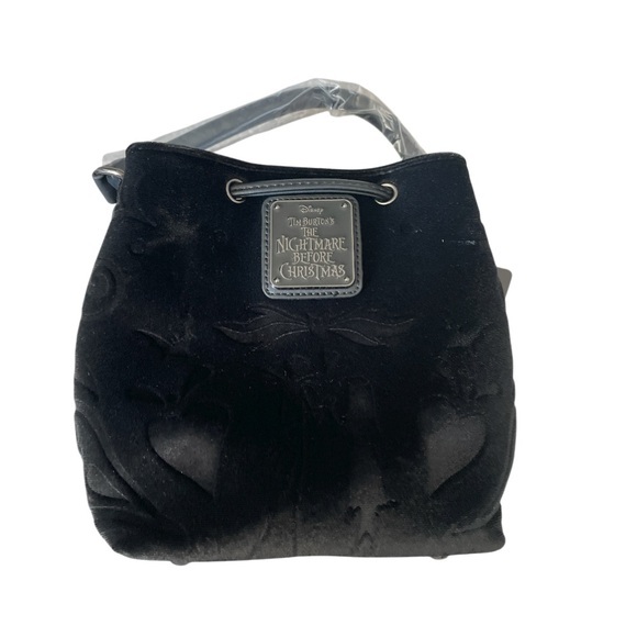 Loungefly Handbags - Loungefly Disney Jack Skellington Bow Tie Velvet Bucket Bag